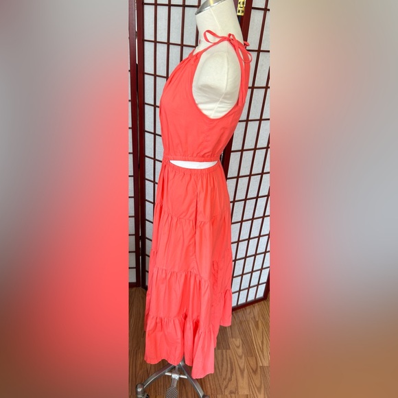 J CREW Harbor Side-cutout Dress in Brilliant Coral - Picture 6 of 9